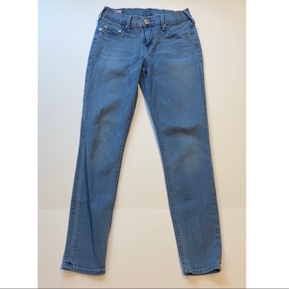 True Religion SZ 26 Skinny Denim Blue Jeans D32 - Picture 3 of 13
